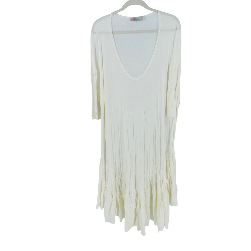 Free People Beach Ivory Soft Lightweight Flowy Midi Dress Size XS Boho Coastal‎